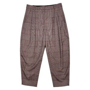 Stella McCartney Wool Plaid Tapered Trouser Pants 40 US/6